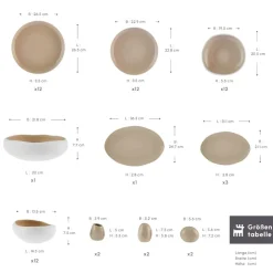 Karaca Streamline Cupid für 12 Personen Geschirr Set, 59 Teilig, Stoneware