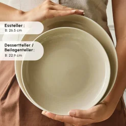 Karaca Streamline Cupid für 12 Personen Geschirr Set, 59 Teilig, Stoneware