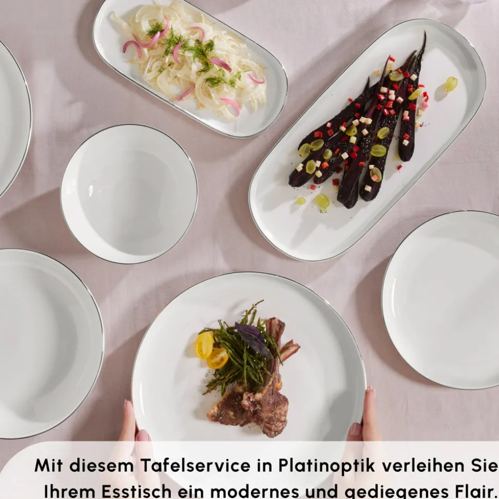 Karaca Streamline Favaro 53-Teiliges 12-Personen Geschirrset Platin