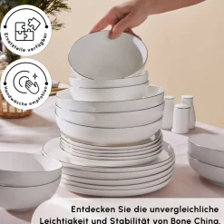 Karaca Streamline Favaro 53-Teiliges 12-Personen Geschirrset Platin