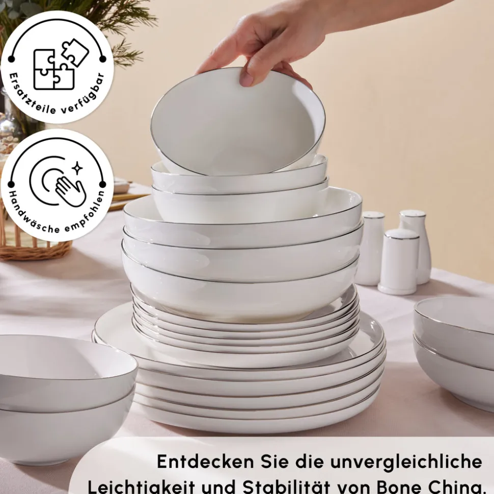 Karaca Streamline Favaro 53-Teiliges 12-Personen Geschirrset Platin