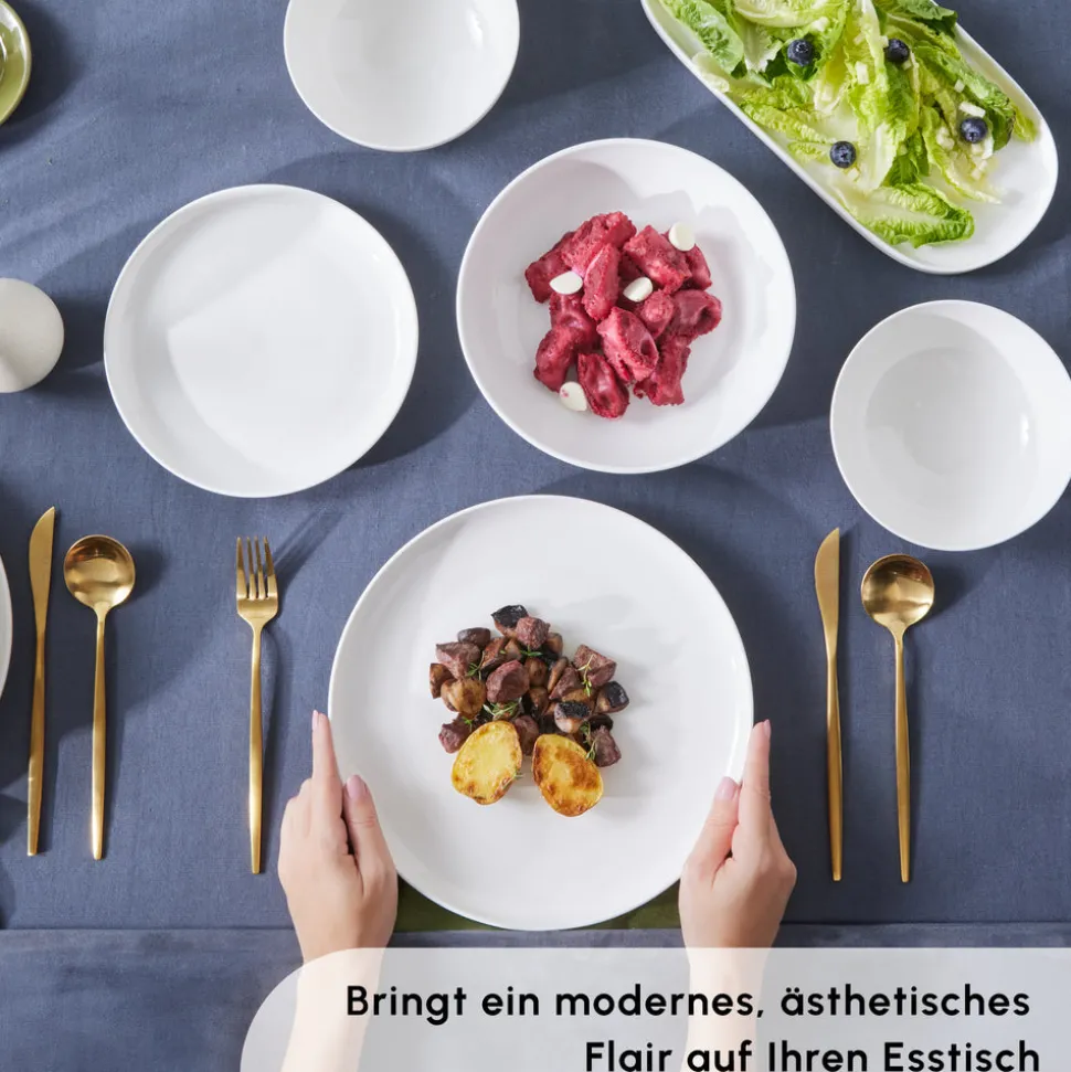 Karaca Streamline Favaro 53-Teiliges 12-Personen Geschirrset Weiß