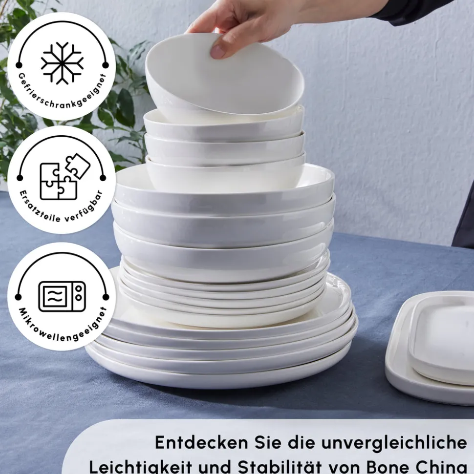 Karaca Streamline Favaro 53-Teiliges 12-Personen Geschirrset Weiß