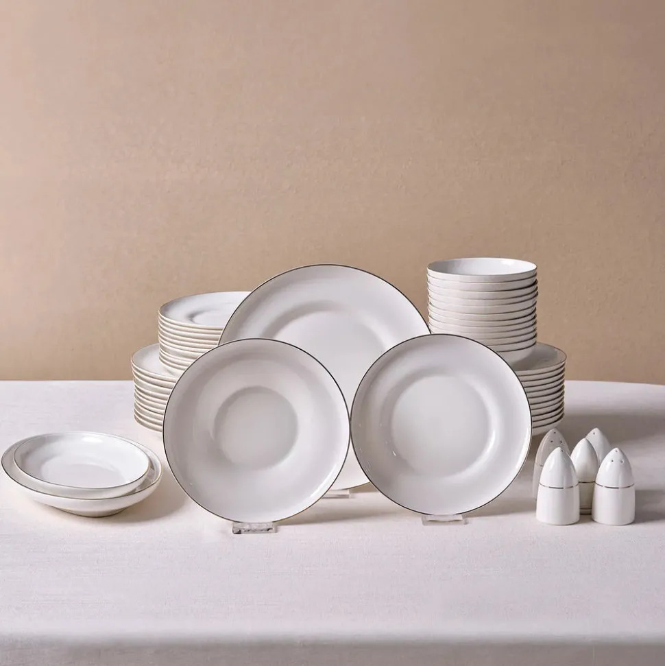 Karaca Streamline Nefeli Gold 12 Personen Geschirrset, 56 Teilig