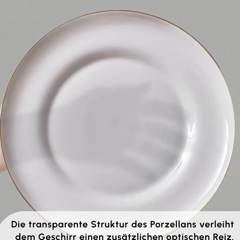 Karaca Streamline Nefeli Gold 12 Personen Geschirrset, 56 Teilig