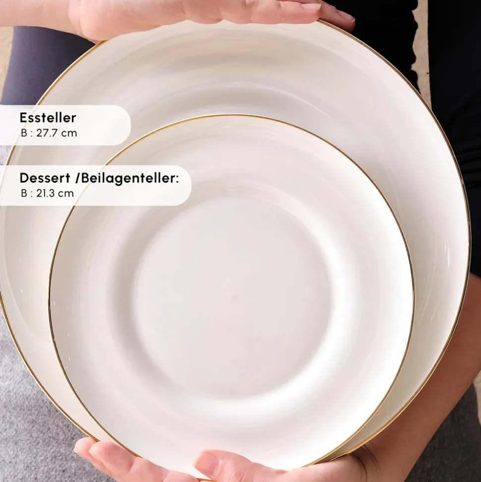 Karaca Streamline Nefeli Gold 12 Personen Geschirrset, 56 Teilig