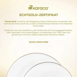 Karaca Streamline Nefeli Gold 12 Personen Geschirrset, 56 Teilig