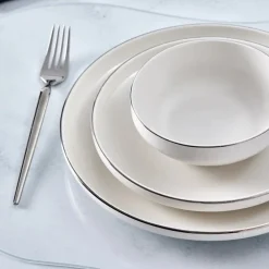 Karaca Streamline New Saturn V2 Platin Geschirrset für 6 Personen, 24-teilig