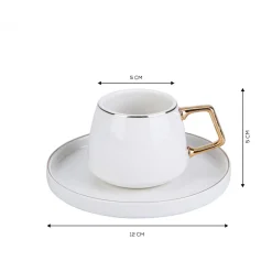 Karaca Streamline Saturn Kaffeetassen-Set für 6 Personen Gold