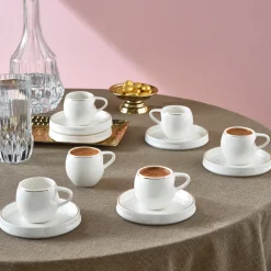 Karaca Streamline Sunset 6-teiliges Kaffeetassen-Set für 6 Personen, 100 ml