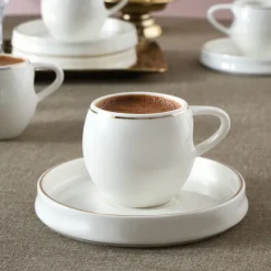 Karaca Streamline Sunset 6-teiliges Kaffeetassen-Set für 6 Personen, 100 ml