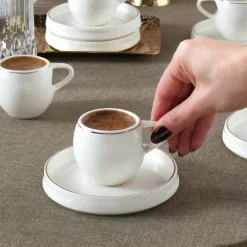 Karaca Streamline Sunset 6-teiliges Kaffeetassen-Set für 6 Personen, 100 ml