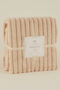 Karaca Stripe Sherpa Ecru Decke 150x200