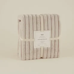 Karaca Stripe Sherpa Graue Decke 150x200