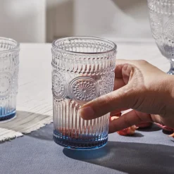 Karaca Sunflower Getränke Glas, Blau