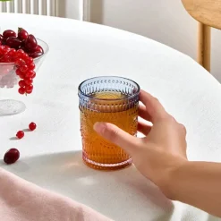 Karaca Sunflower Wasserglas 250 ml, Blau Rosa