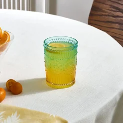 Karaca Sunflower Wasserglas 250 ml, Blau Gelb