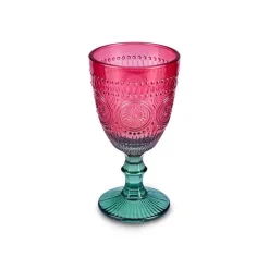 Karaca Sunflower Weinglas 315 ml, Rot Grün