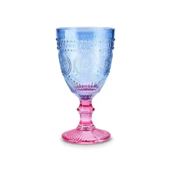 Karaca Sunflower Weinglas 314 ml, Blau Rosa