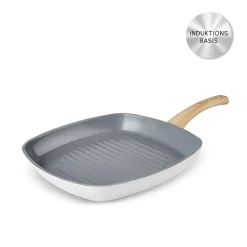 Karaca Swiss Crystal 28 cm Induktions Grillpfanne, Creamy