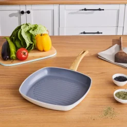 Karaca Swiss Crystal 28 cm Induktions Grillpfanne, Creamy