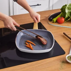 Karaca Swiss Crystal 28 cm Induktions Grillpfanne, Creamy