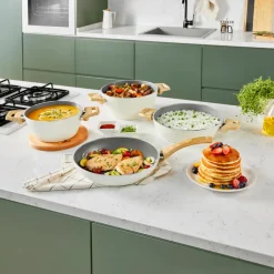 Karaca Swiss Crystal 28 Cm Induktion Wok-Pfanne, Creme