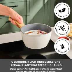 Karaca Swiss Crystal 18 Cm Induktions Milchkännchen, Creme