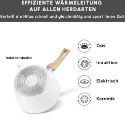 Karaca Swiss Crystal 18 Cm Induktions Milchkännchen, Creme