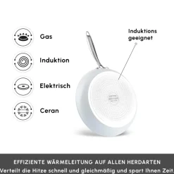 Karaca Swiss Crystal Almond Cream Pfanne mit Edelstahlgriff 32 cm