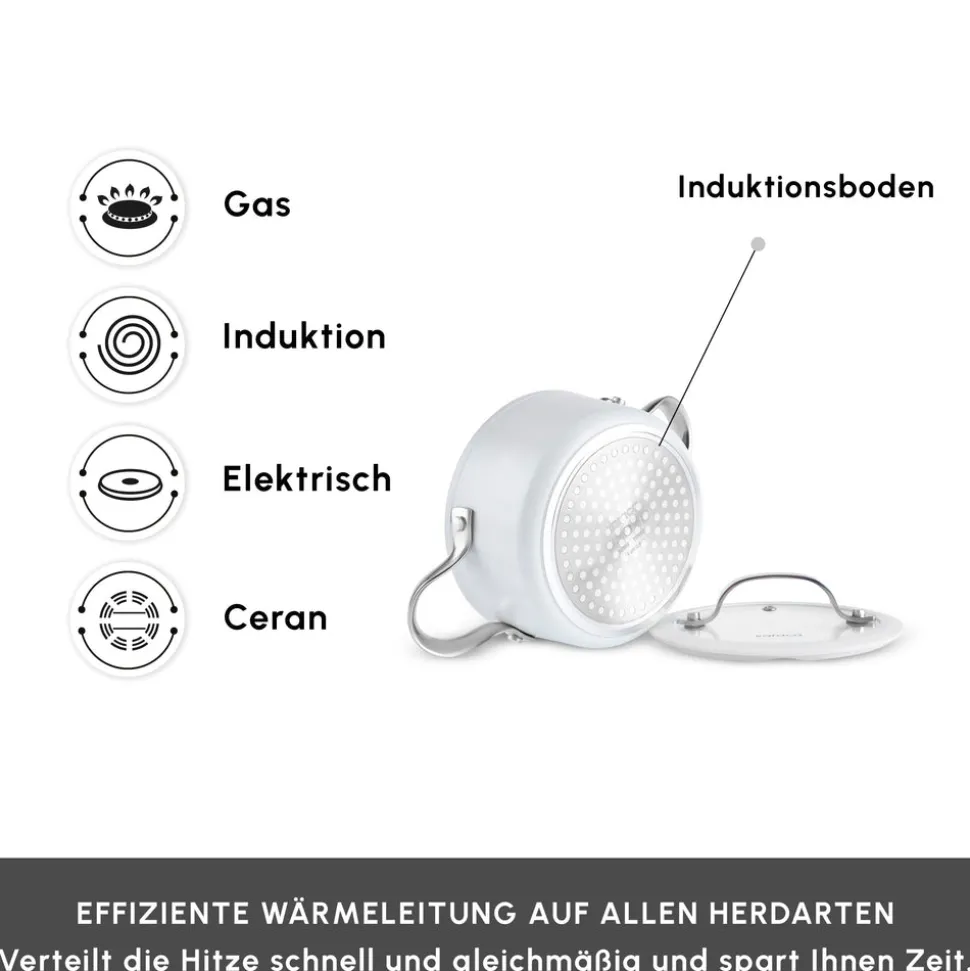 Karaca Swiss Crystal Almond Cream Wokpfanne mit Griff 28 cm