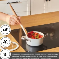 Karaca Swiss Crystal Almond Edelstahlgriff Kasserolle 14 cm