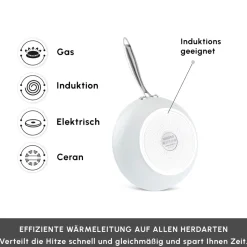 Karaca Swiss Crystal Almond Cream Stielkasserolle mit Edelstahlgriff 18 cm