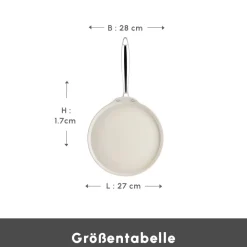 Karaca Swiss Crystal Almond Cream Pfannkuchenpfanne mit Edelstahlgriff 28 cm