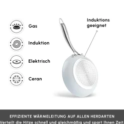 Karaca Swiss Crystal Almond Cream Pfannkuchenpfanne mit Edelstahlgriff 28 cm