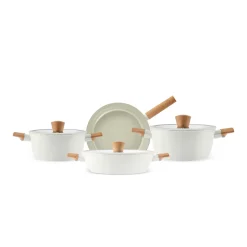 Karaca Swiss Crystal Almond Cream Induktionsfähiges 7-teiliges Töpfe-Set