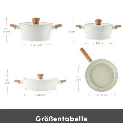Karaca Swiss Crystal Almond Cream Induktionsfähiges 7-teiliges Töpfe-Set