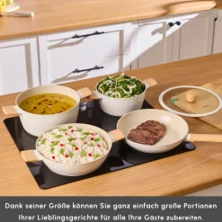 Karaca Swiss Crystal Almond Cream Induktionsfähiges 7-teiliges Töpfe-Set