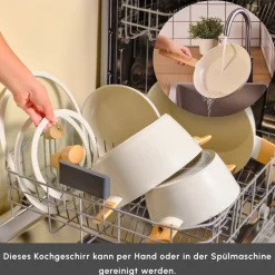 Karaca Swiss Crystal Almond Cream Induktionsfähiges 7-teiliges Töpfe-Set