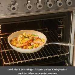 Karaca Swiss Crystal Almond Cream Pfanne mit Edelstahlgriff 16 cm