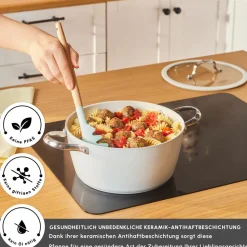 Karaca Swiss Crystal Almond Cream Kasserolle mit Edelstahlgriff 24 cm