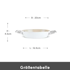 Karaca Swiss Crystal Almond Cream Handle Flache Pfanne 20 cm