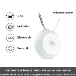 Karaca Swiss Crystal Almond Cream Handle Flache Pfanne 20 cm