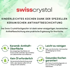 Karaca Swiss Crystal Almond Cream Handle Flache Kasserolle 26 cm