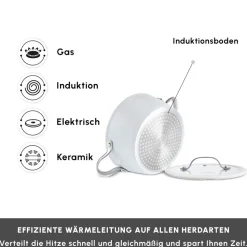 Karaca Swiss Crystal Almond Cream Stielkasserolle 20 cm