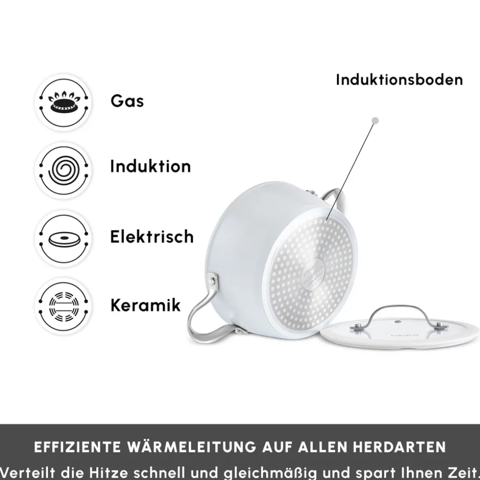 Karaca Swiss Crystal Almond Cream Stielkasserolle 20 cm