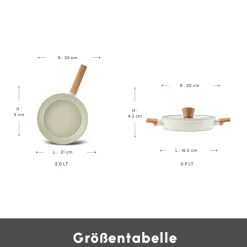 Karaca Swiss Crystal Almond Cream, Pfannen Set, Induktion