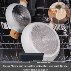 Karaca Swiss Crystal Almond Cream, Pfannen Set, Induktion