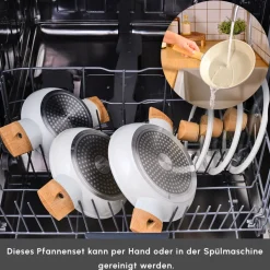 Karaca Swiss Crystal Almond, 6 teiliges Schmortopf Set, Induktion