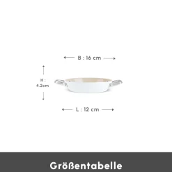 Karaca Swiss Crystal Almond Cream Handle Flache Kasserolle 16 cm
